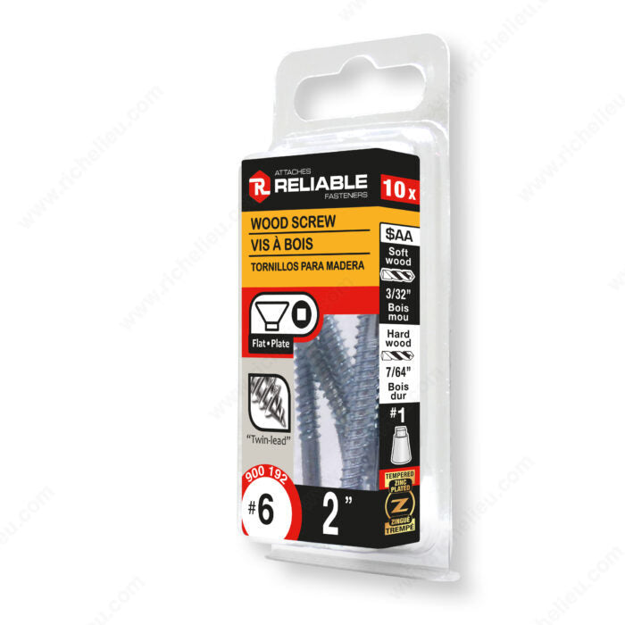 WOOD SCREW #6 2'' 10PK