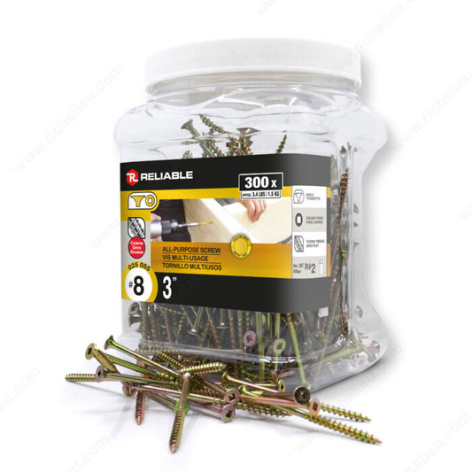 ALL PURPOSE SCREWS #8 3'' 300PK