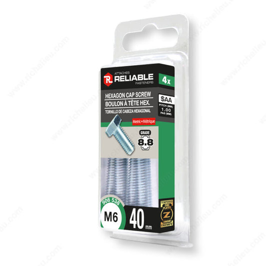 HEXAGON CAP SCREW M6 40MM 4PK