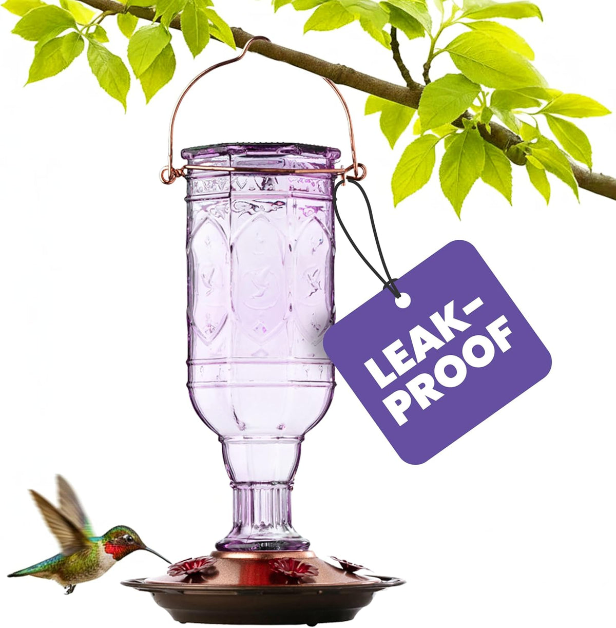 JEWEL AMETHYST HUMMINGBIRD FEEDER