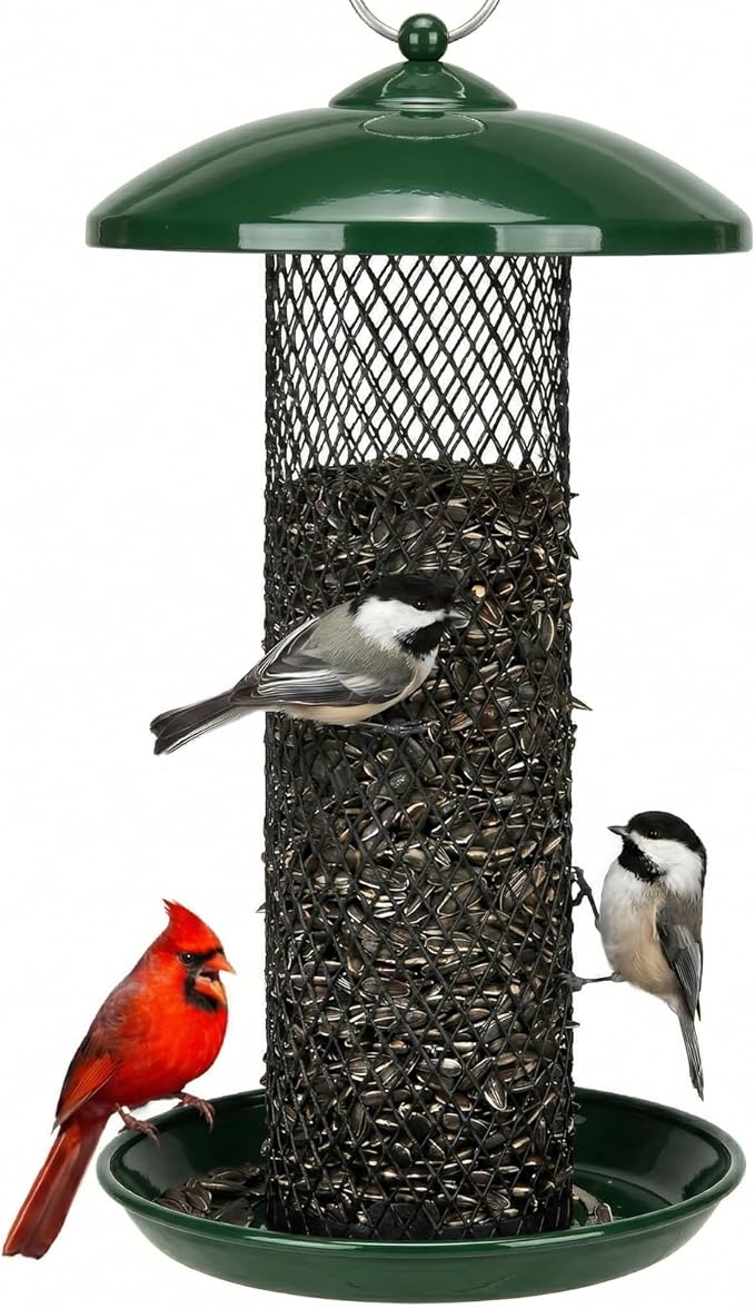 METAL SUNFLOWER BIRD FEEDER