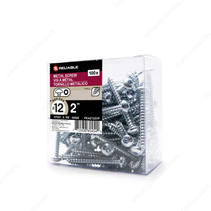 METAL SCREWS #12 2'' 100PK