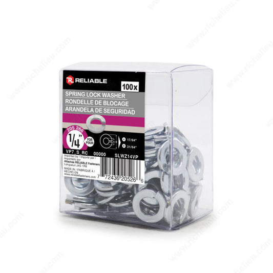 SPRING LOCK WASHER 1/4'' 100PK