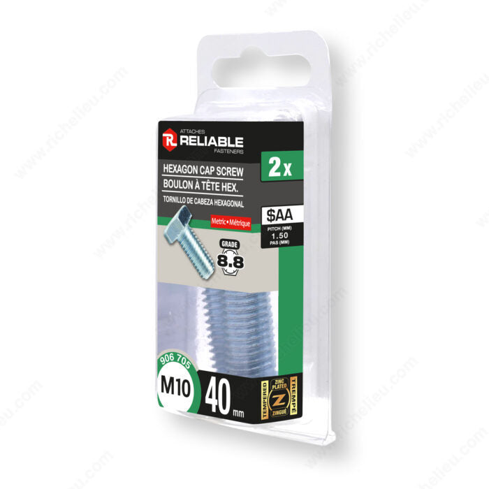HEXAGON CAP SCREW M10 40MM 2PK