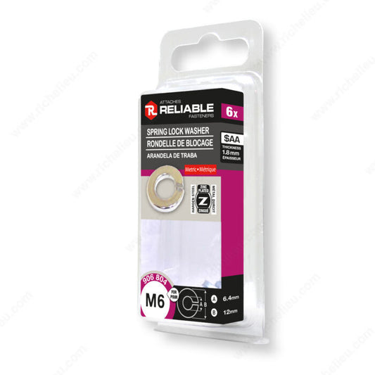 SPRING LOCK WASHER M6 6PK