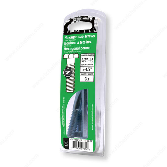 HEXAGON CAP SCREWS 3/8'' BY 3 1/2'' 3PK