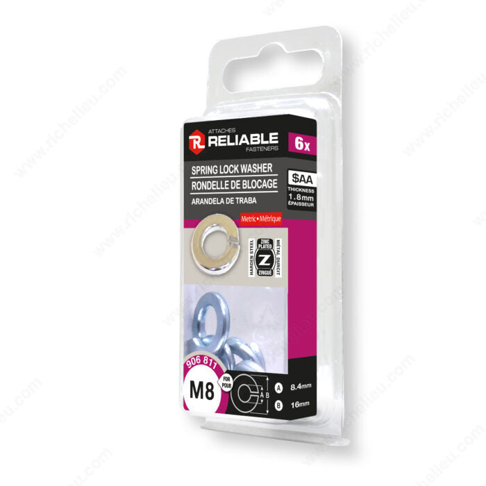 SPRING LOCK WASHER M8 6PK