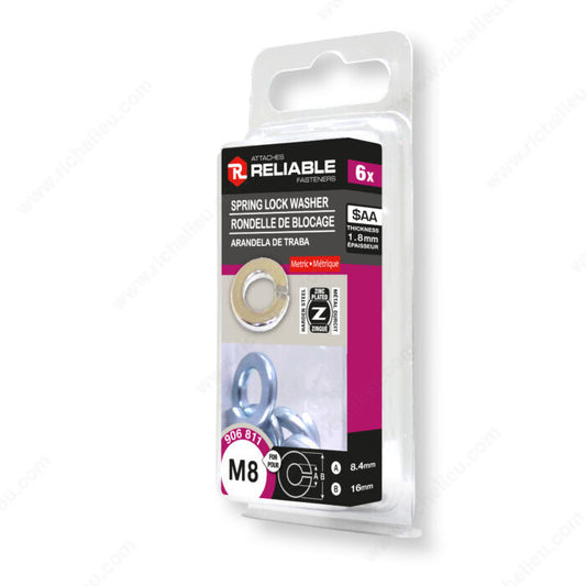 SPRING LOCK WASHER M8 6PK