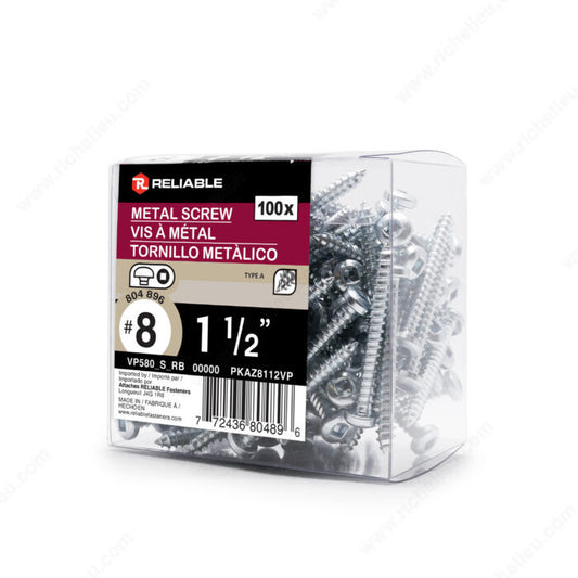 METAL SCREWS #8 1 1/2'' 100PK