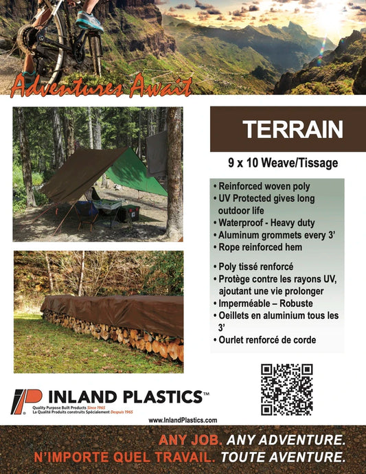 TERRAIN 6'X8' BROWN WATERPROOF TARP