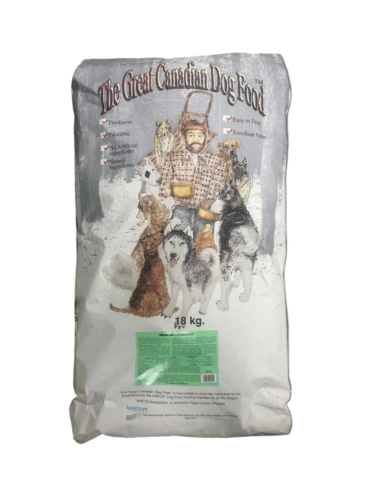 GREAT CANADIAN DOG FOOD LAMB AND RICE 23/14 18 KG