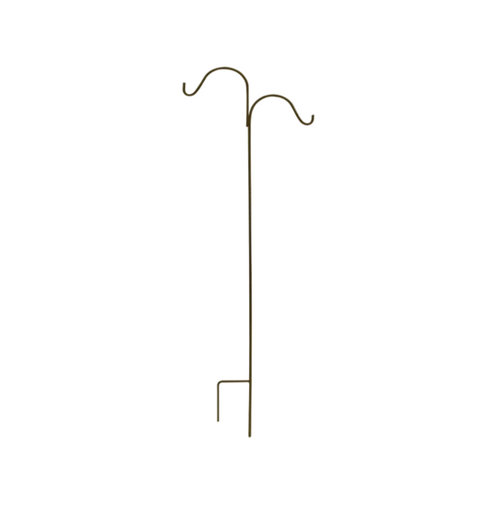 Shepherd Hook, 24 in L, 64 in H, Steel, Black, Matte, Floor