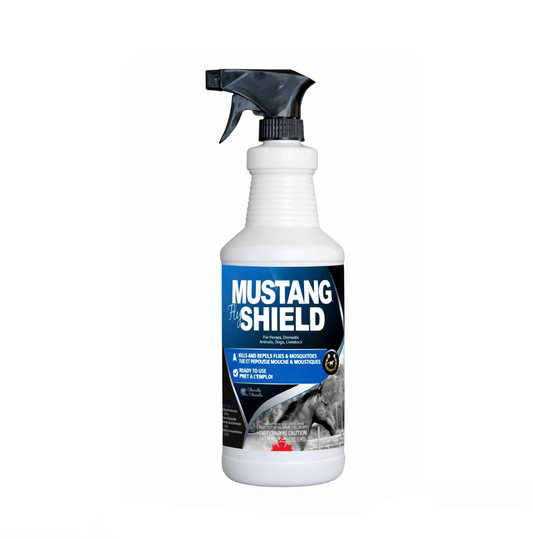 Mustang Fly Shield Insecticide & Repellent Spray for Horses & Livestock