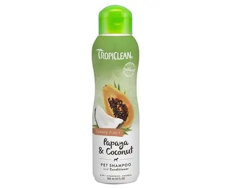 TROPICLEAN LUXURY 2IN1 SHAMPOO/CONDITIONER-PAPAYA/COCONUT