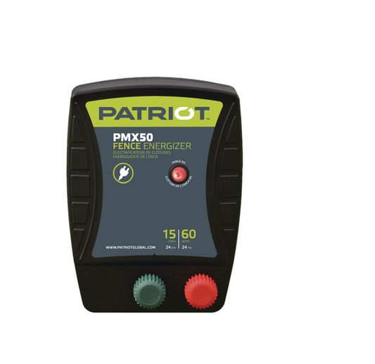 Patriot PMX50 Electric Fence Energizer – 60 Acre (110V Plug-In)