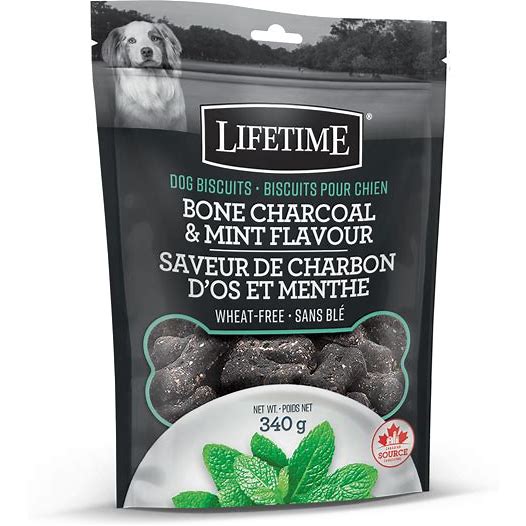 LIFETIME BONE CHARCOAL AND MINT FLAVOUR DOG BISCUITS