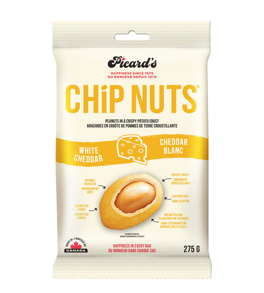 PICARDS WHITE CHEDDAR CHIP NUTS 275G