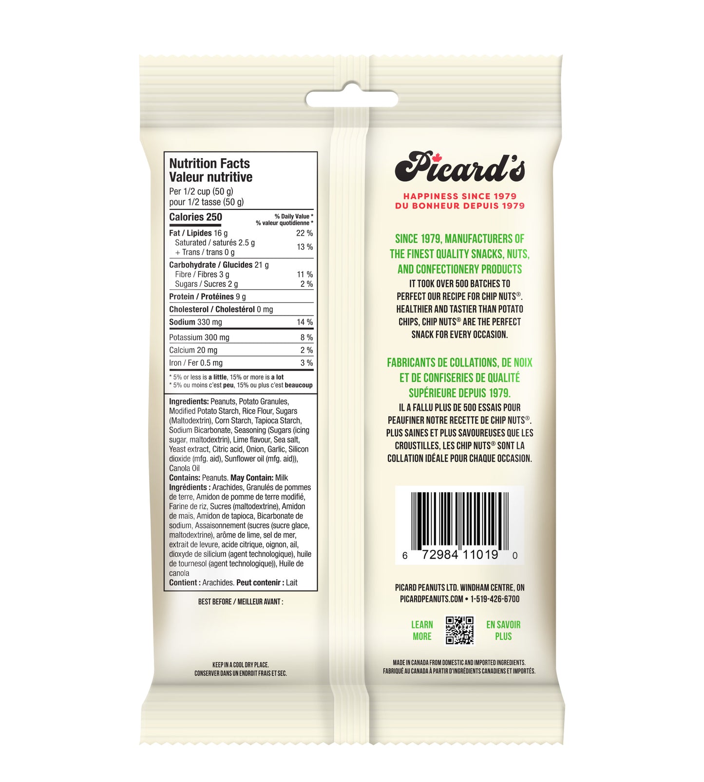 PICARDS MARGARITA CHIP NUTS 275G