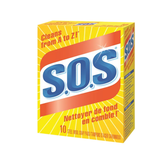 S.O.S 01346 Soap Pad, Steel Wool Abrasive, 10/PK