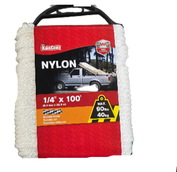 STANDARD BRAID NYLON ROPE 1/4"X100'
