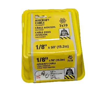 AIRCRAFT CABLE-GALV 1/8"X50'