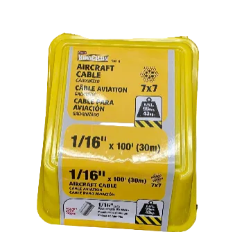AIRCRAFT CABLE-GALV 1/16"X100'