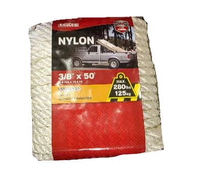 STANDARD BRAID NYLON ROPE 3/8"X50' WHITE