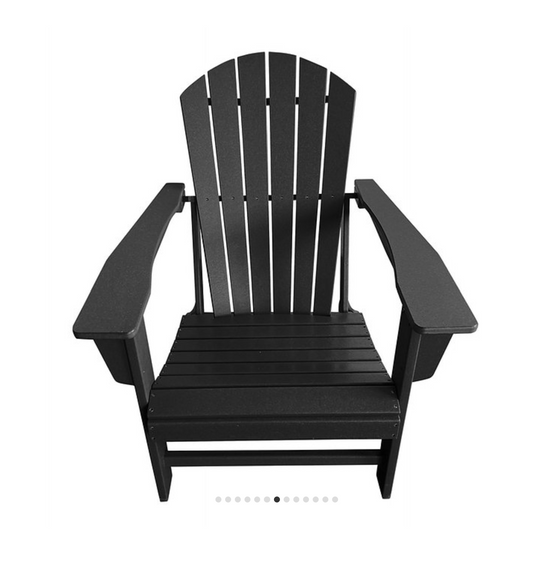 Traditional Resin Wood Adirondack Chair - Black