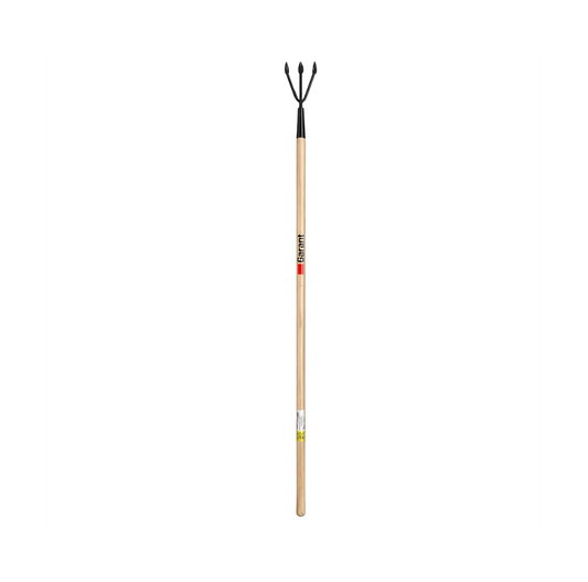 3-Tine Garden Cultivator with Hardwood Handle