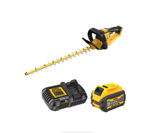 DeWALT DCHT870T1 Cordless Hedge Trimmer, 2 Ah, 60 V Battery, 1-1/4 in Cutting Capacity, 26 in Blade