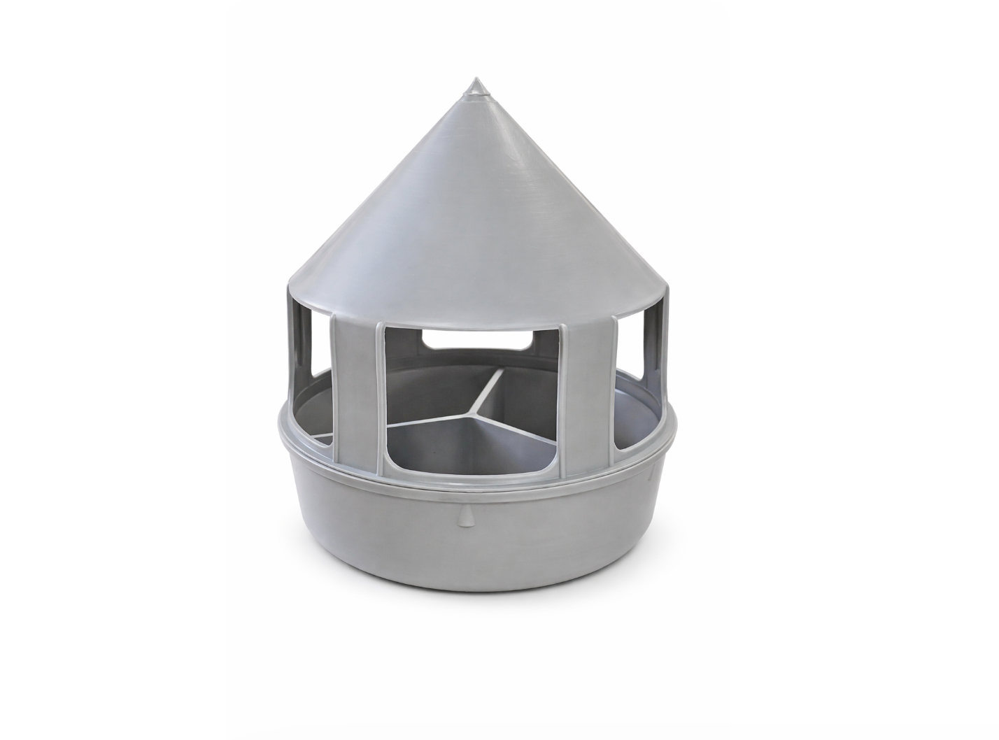 3-Compartment Pigeon Feeder with Cover