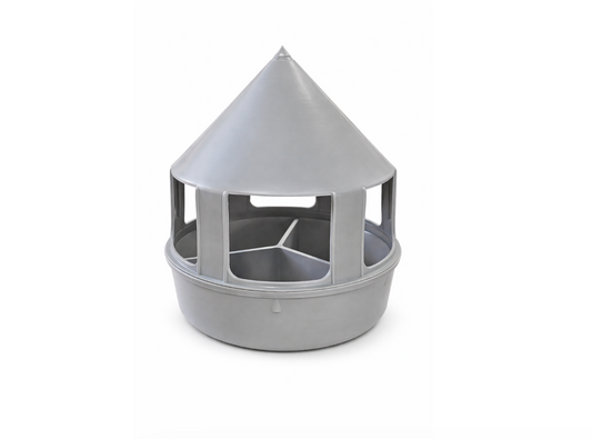 3-Compartment Pigeon Feeder with Cover