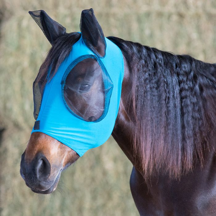 LYCRA FLY MASK - TURQUOISE LARGE