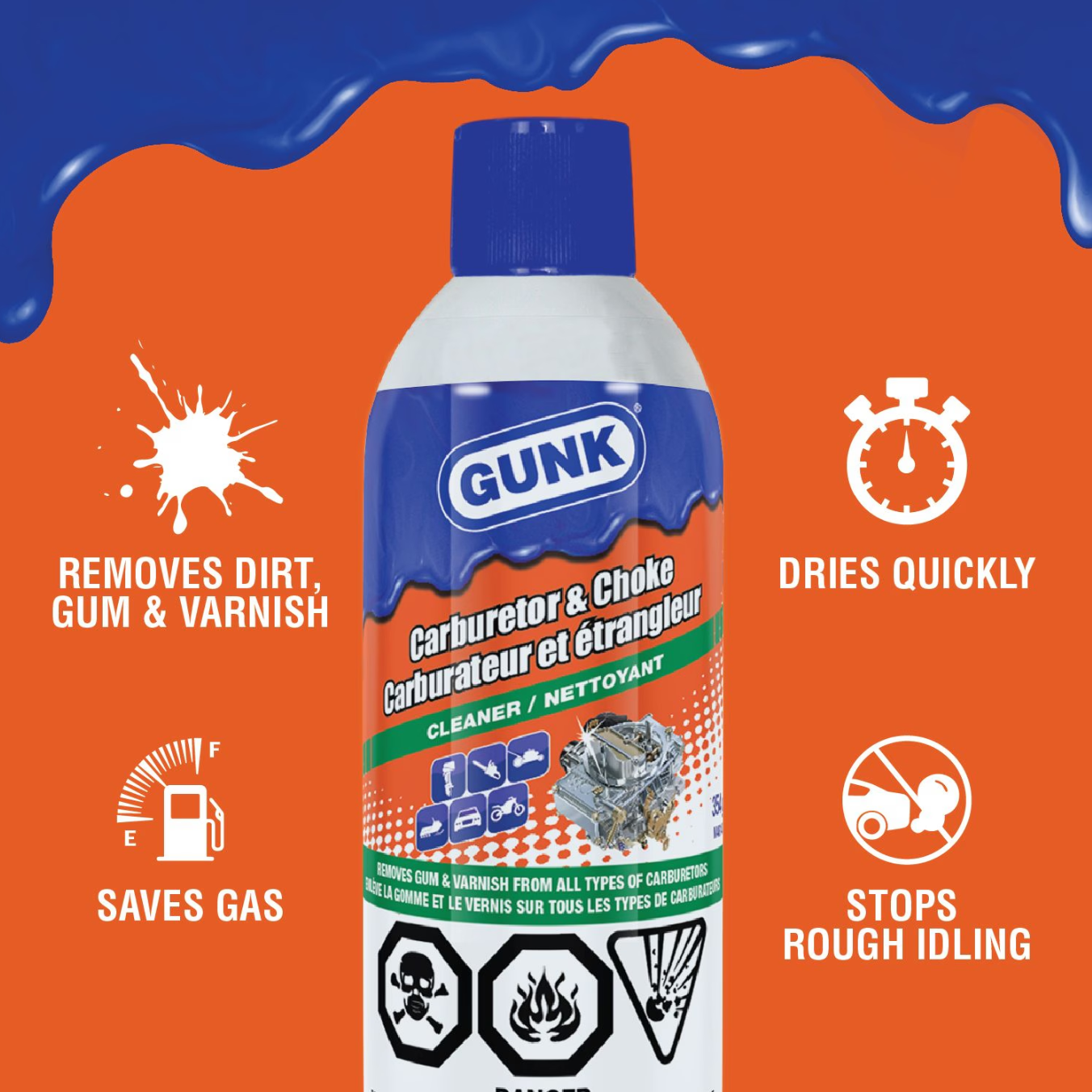 Gunk Carburetor Choke & Valve Parts Cleaner, 354-g