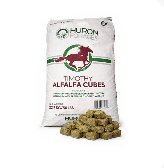 Huron Forages Timothy & Alfalfa Cubes – 22.7kg (50lb)