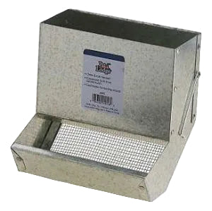 Series Small Animal Feeder with Sifter Bottom, Steel, Galvanized, Wire Hook Mounting, 7-1/8 in W