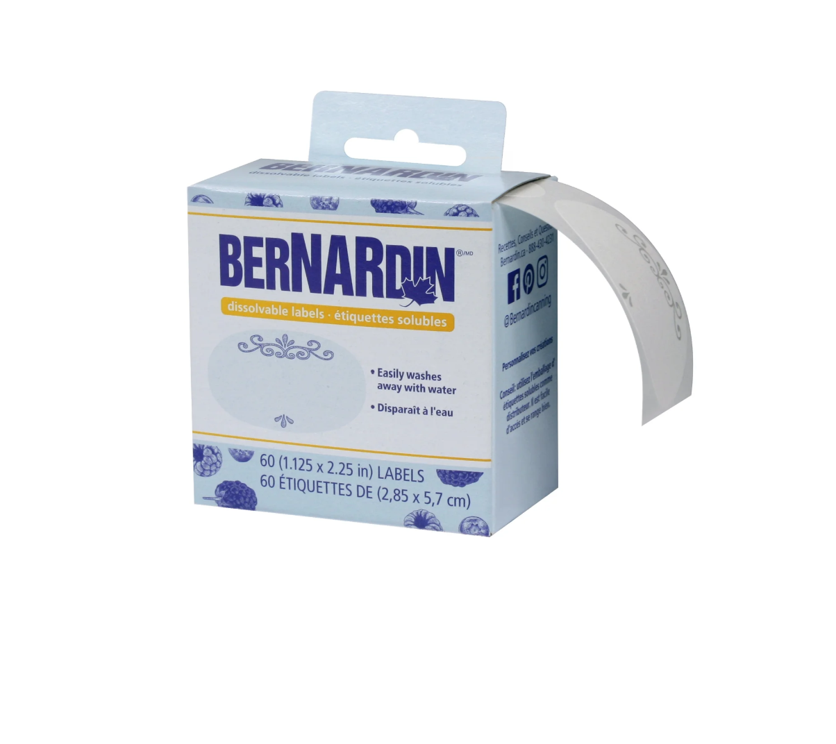 BERNARDIN DISSOLVABLE LABELS, 60 COUNT
