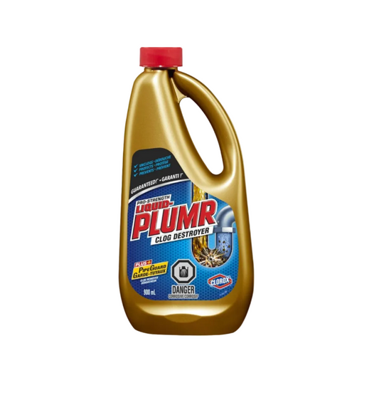 Liquid-Plumr 01811PK01 Clog Remover, Liquid, Pale Yellow, Bleach, 900 mL Bottle