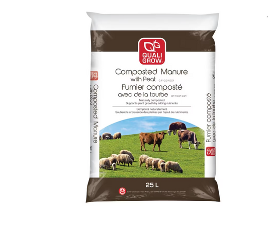 QUALI GROW Composted Manure with Peat - 25L