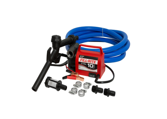Fill-Rite FR1614 Fuel Transfer Pump, Motor: 1/4 hp, 12 VDC, 20 A, 2800 rpm, 30 min Duty Cycle, 8 ft L Suction Tube