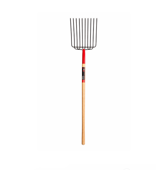 Steel Bedding Fork with Wood Handle