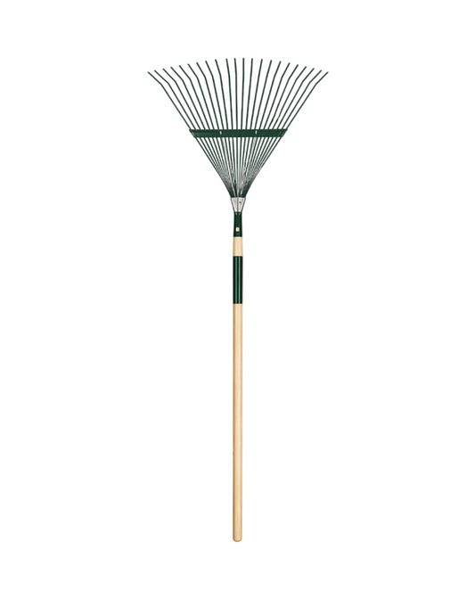 STEEL FAN LEAF RAKE WITH HARDWOOD HANDLE