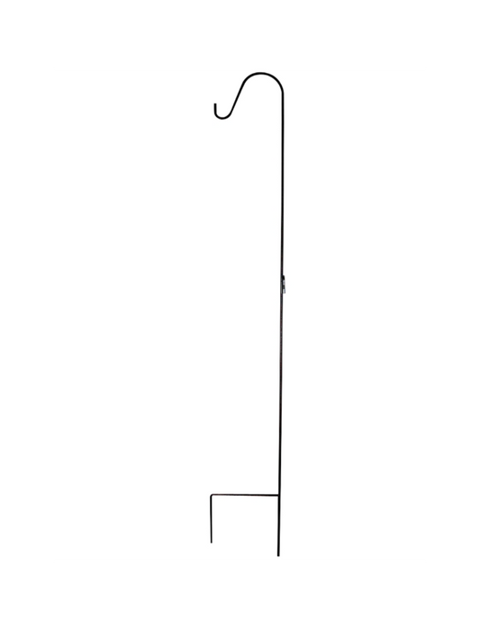 Single Shepherd Hook, 12 in L, 64 in H, Steel, Black, Matte, Hanging