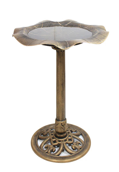 POLY BIRD BATH ANTIQUE GOLD