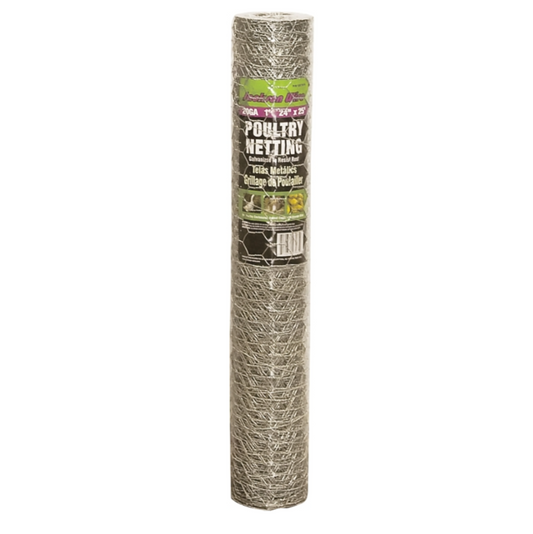 Galvanized Poultry Netting 1" Mesh – 24" x 25 ft (20 Gauge)