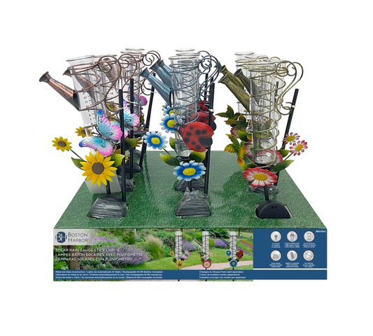 Rain Gauge, Nickel-Metal Hydride Battery, 1-Lamp, LED Lamp, Glass/Metal/Plastic Fixture