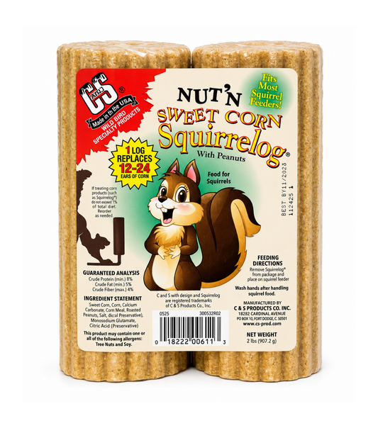 C&S Nut’n Sweet Corn Squirrelog with Peanuts
