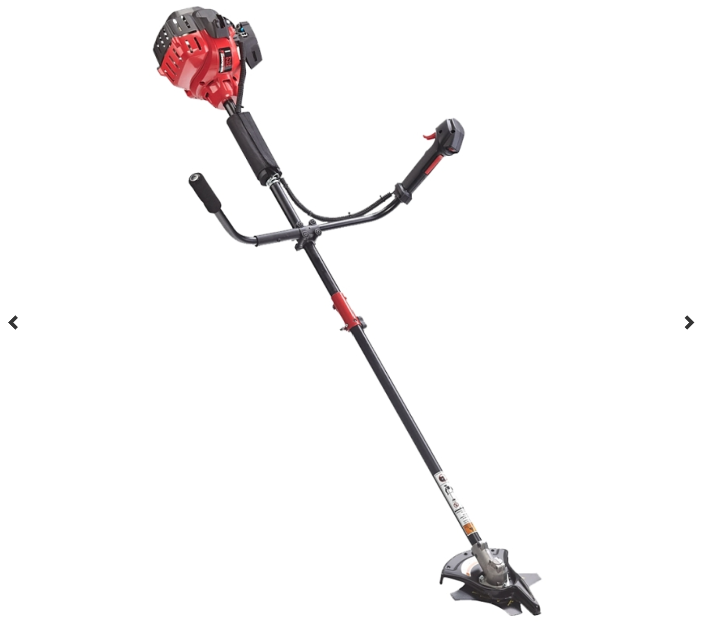 Yard Machines 41AD290C800 Bush Trimmer, Gas, Oil, 27 cc Engine Displacement, 42 in L Shaft, Bull-Horn Handle