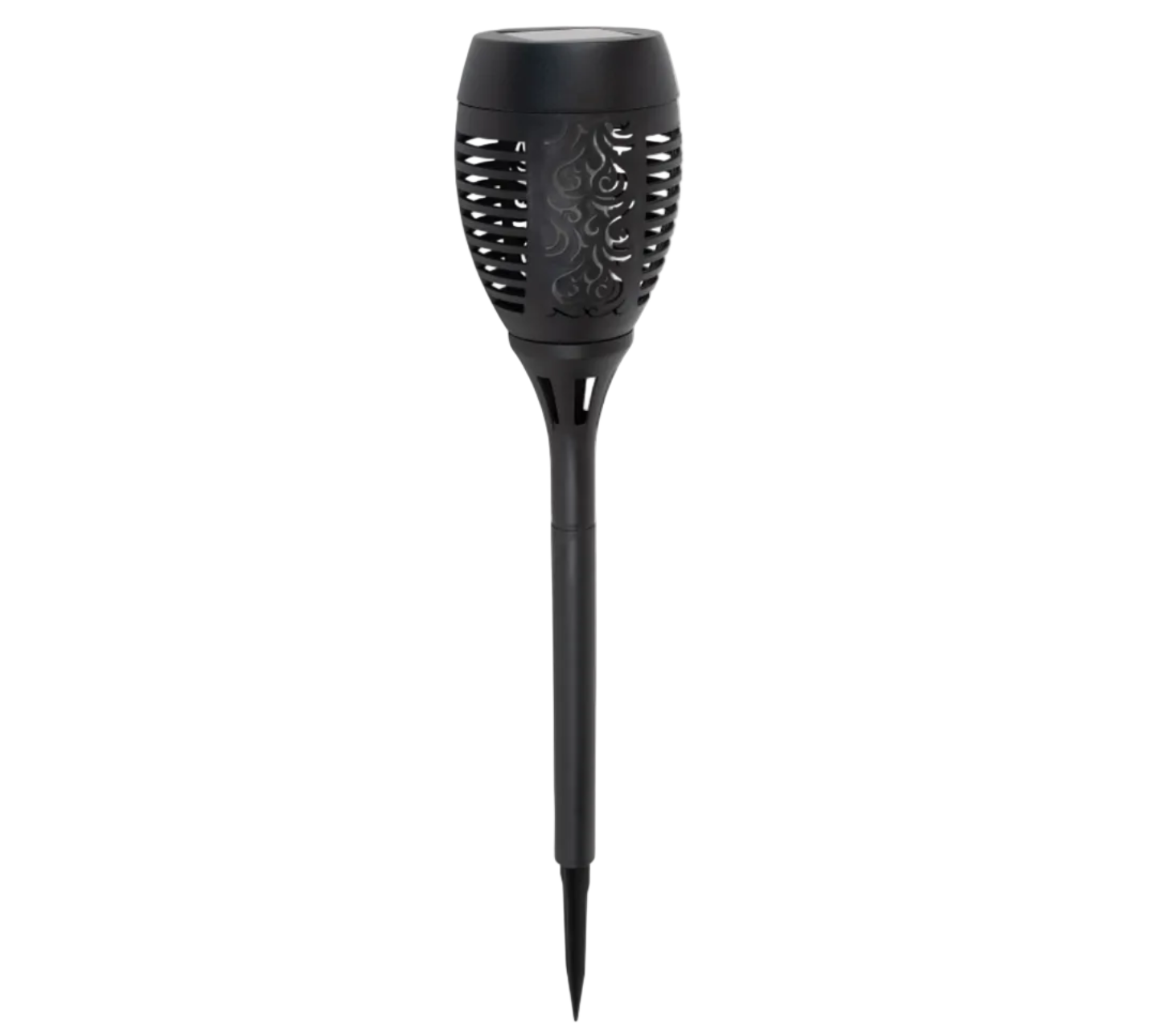 Solar TIKI Torch, Nickel-Metal Hydride Battery, AA Battery, 32-Lamp, Plastic Fixture, Black