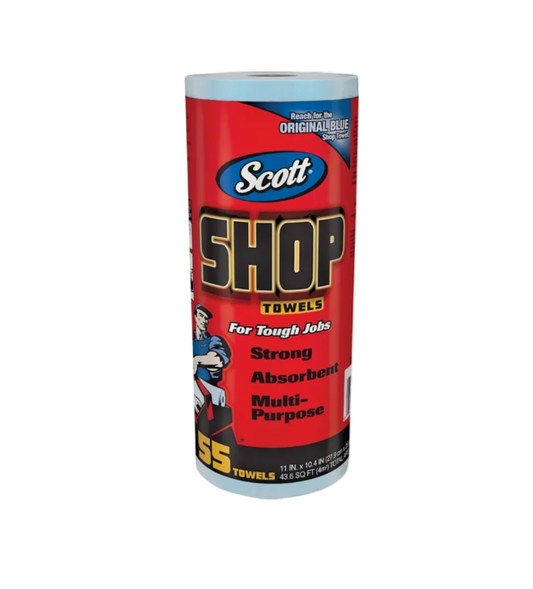 Scott Multi-Purpose Shop Paper Towels, 11" x 9.4", Blue, 55-pk
